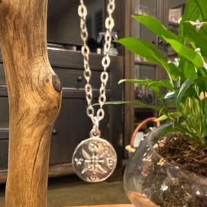 Silver Compass Pendant Necklace